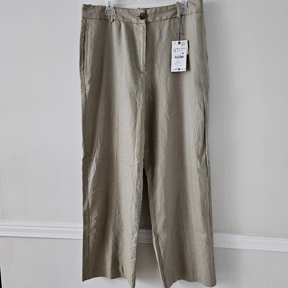 Women Linen Pant XL ZARA